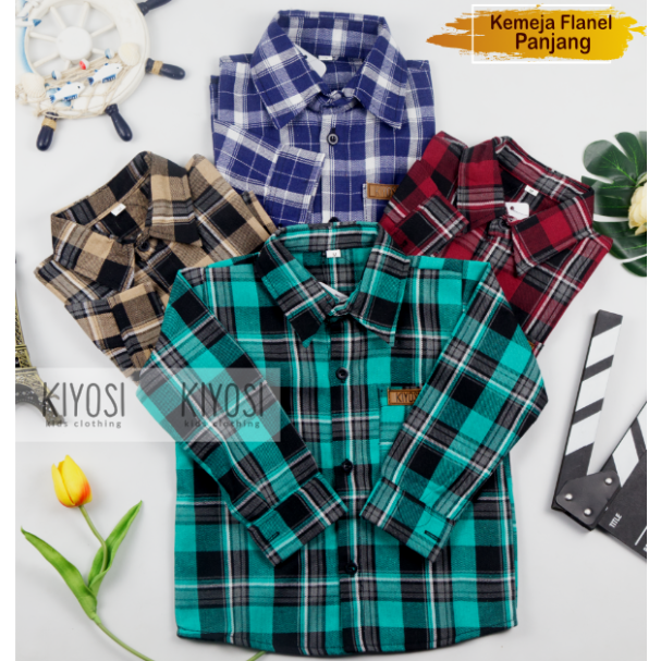 Kemeja Anak Flanel Laki-laki Lengan Panjang Best Seller 1-6 Tahun