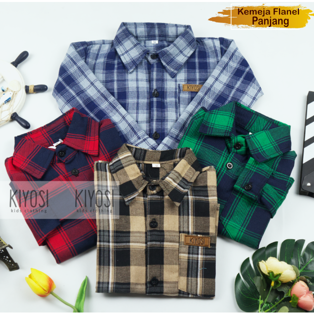 Kemeja Anak Flanel Laki-laki Lengan Panjang Best Seller 1-6 Tahun Broken Size