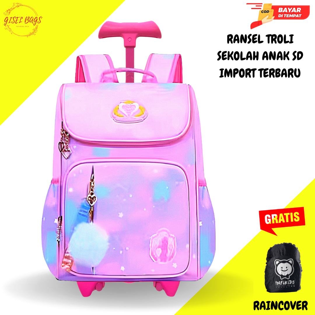 Tas koper sekolah anak perempuan sd import warna rainbow berkualitas anti air