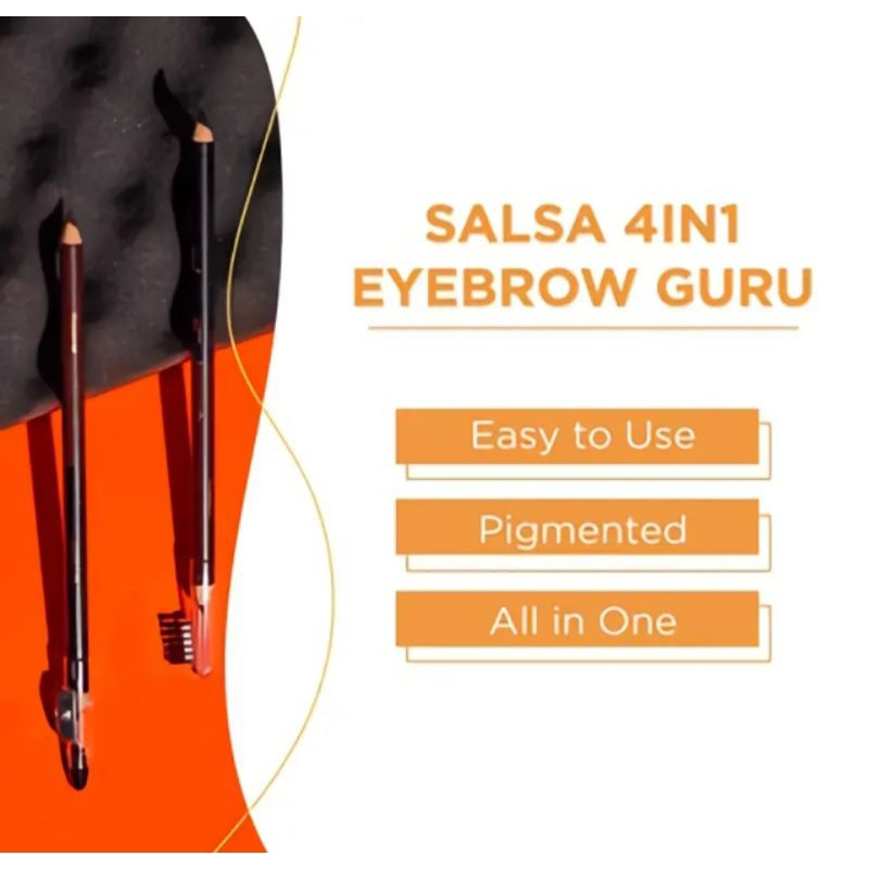 READY STOCK | SALSA Eyebrow Guru - SALSA PENSIL ALIS 4 IN 1 | Salsa Eyebrow Pencil 4in1 Black &amp; Brown | Original Product