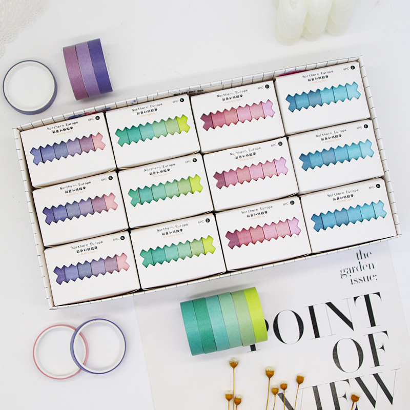 

Washi Tape Box / Masking Tape / Warna Basic / Washi Tape Basic/ Lem Isolasi Motif / Isi 6 Roll