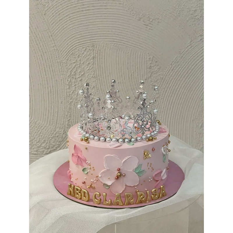 mahkota topper kue crown tiara cake topper 12 cm