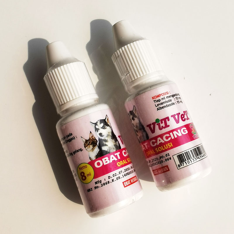 Vit Vet - 8ml Obat Cacing Oral Solusi untuk Anjing dan Kucing