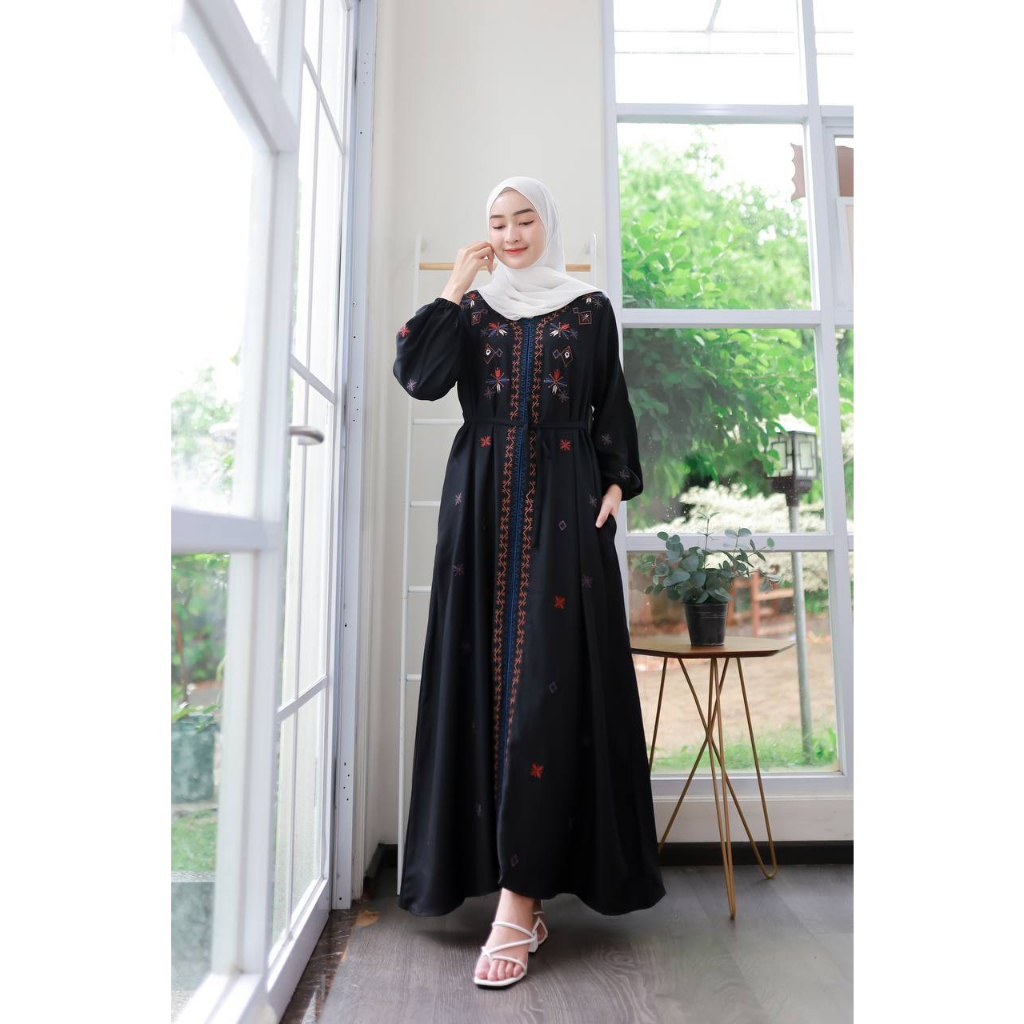 Artemis Fashion~ SIREENA MAXI BORDIR (Restock Warna Best Seller) Abaya Gamis Bordir wanita -  Ld-106