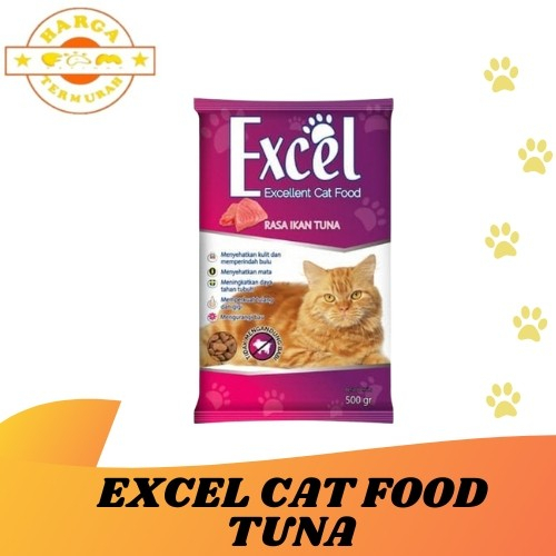 EXCEL FRESHPACK 500Gr Makanan kucing Adult - Ungu Bentuk Ikan