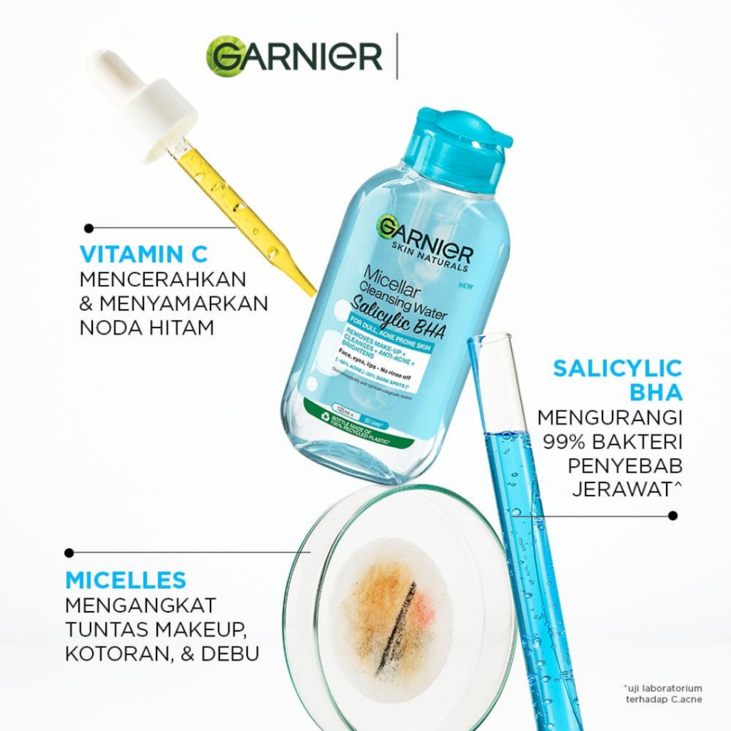Garnier Micellar Cleansing Water Pink | Blue | Salicylic BHA | Biphase Oil | Vit C Yellow | Rose Water | 400 ml | 125 ml | 50 ml | Micellar Water Make up Remover