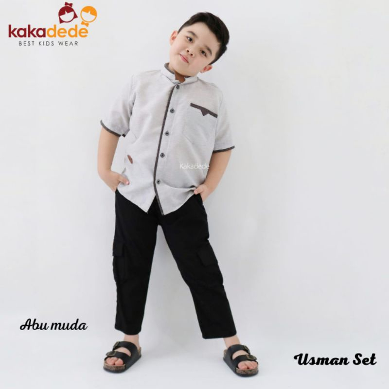 Setelan Baju Koko Anak Usman Set Kaka Dede Usia 6-14Tahun