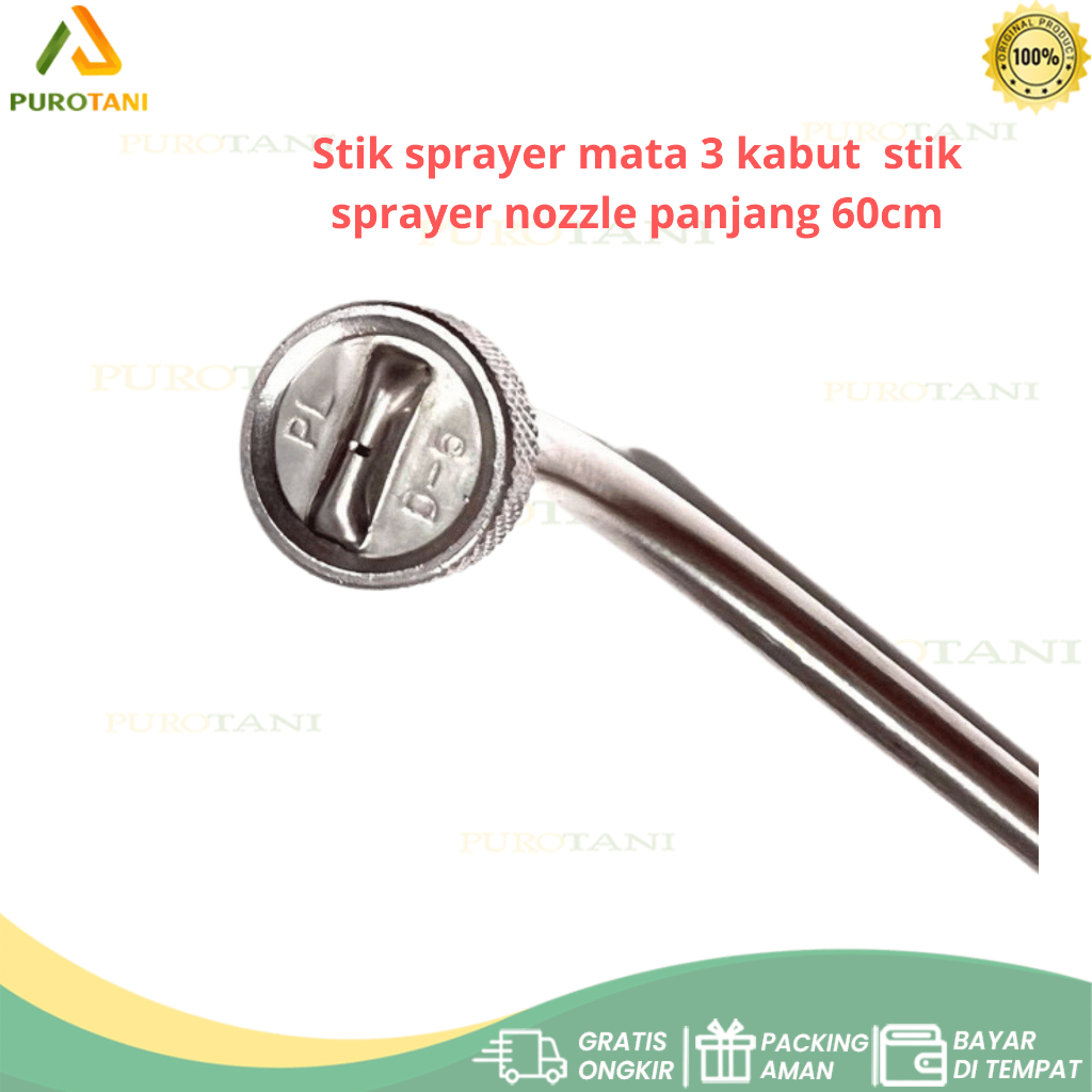 Stik Sprayer Stainless mata 3 kabut Elektrik stick sprayer panjang 60 cm