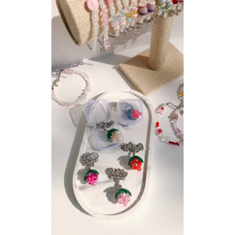 [FREE BOX] GRAPES BROOCH | PENITI BROS DAGU KRISTAL ANTI PATAH / BROS DAGU KRISTAL / BROS HANDMADE /