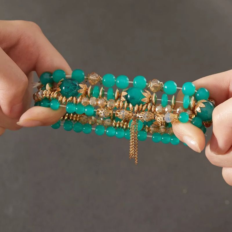 Bohemian Gelang Tassel Wanita Kekinian Motif Manik Manik Mutiara Unik