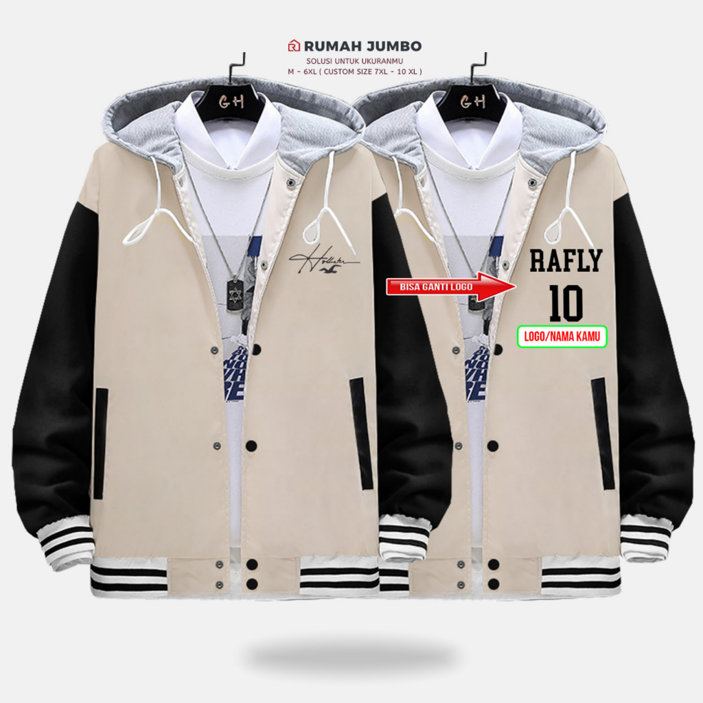 Jaket Bomber Varsity Baseball HLS Oversize (M - 6XL) Jaket Custom