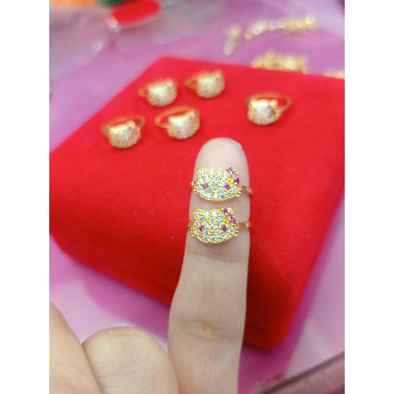 CINCIN ANAK HELLO KITTY PERAK 925 LAPIS MAS