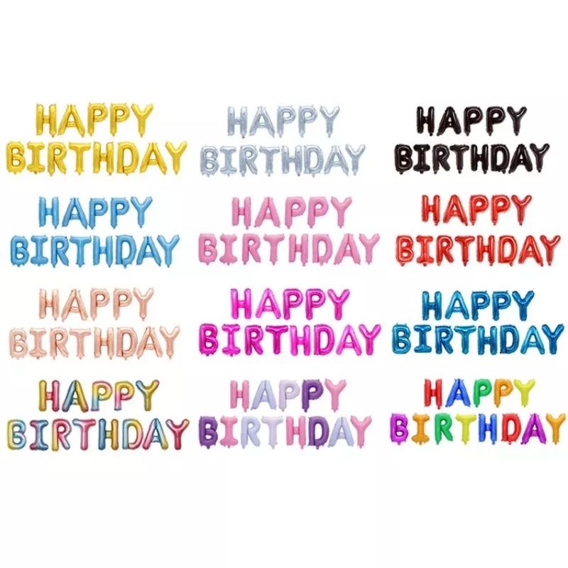 Balon happy birthday set paket dekorasi balon happy birthday balon huruf balon tulisan happy birthda