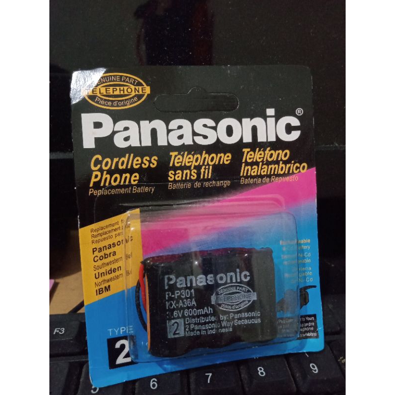 baterai panasoniic cordless phone Type (2) 600mah 3.6V