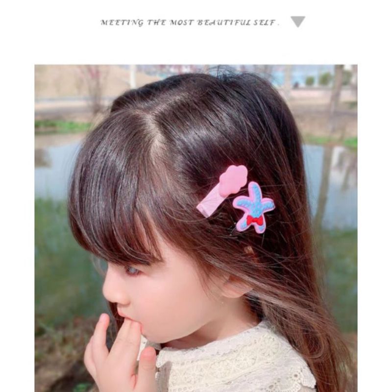 [4pcs] Jepit Rambut Anak Set Karakter Trendy Tiptop Jepitan Anak Motif Kartun Jepitan &amp; Kunciran Rambut Anak Poni Set Hair Clips Bobby Pins