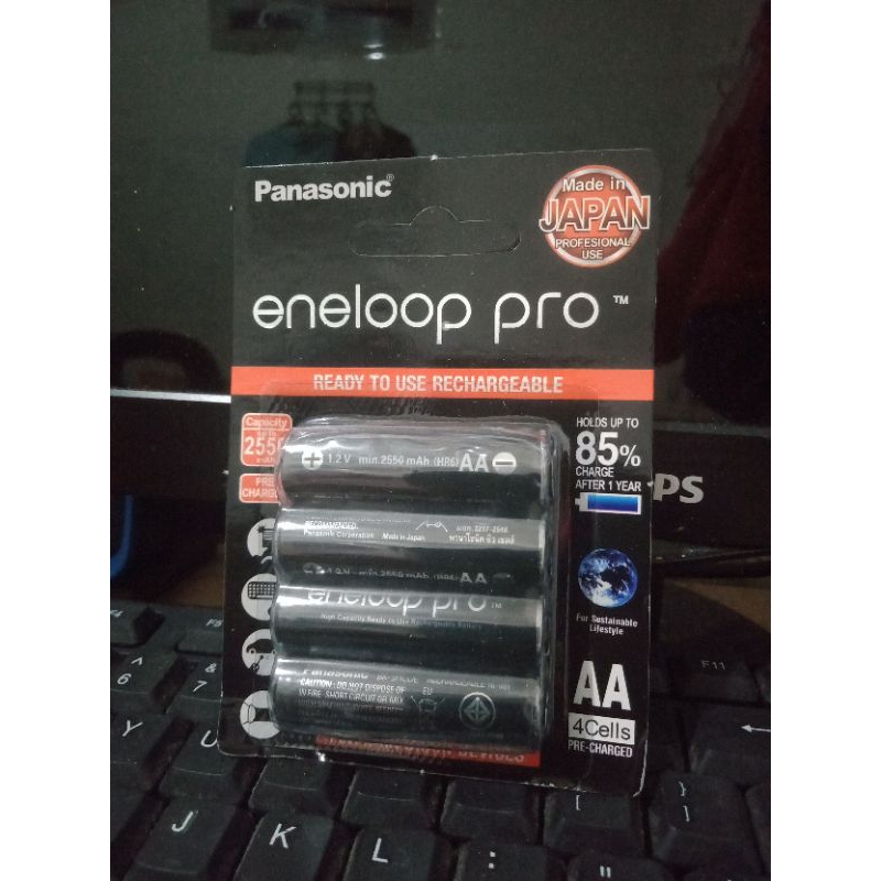 BATERAI PANASONIIC ISI ULANG RECHARGEABLE ENELOOP PRO AA ISI 4 2550MAH BATERE BATTERY