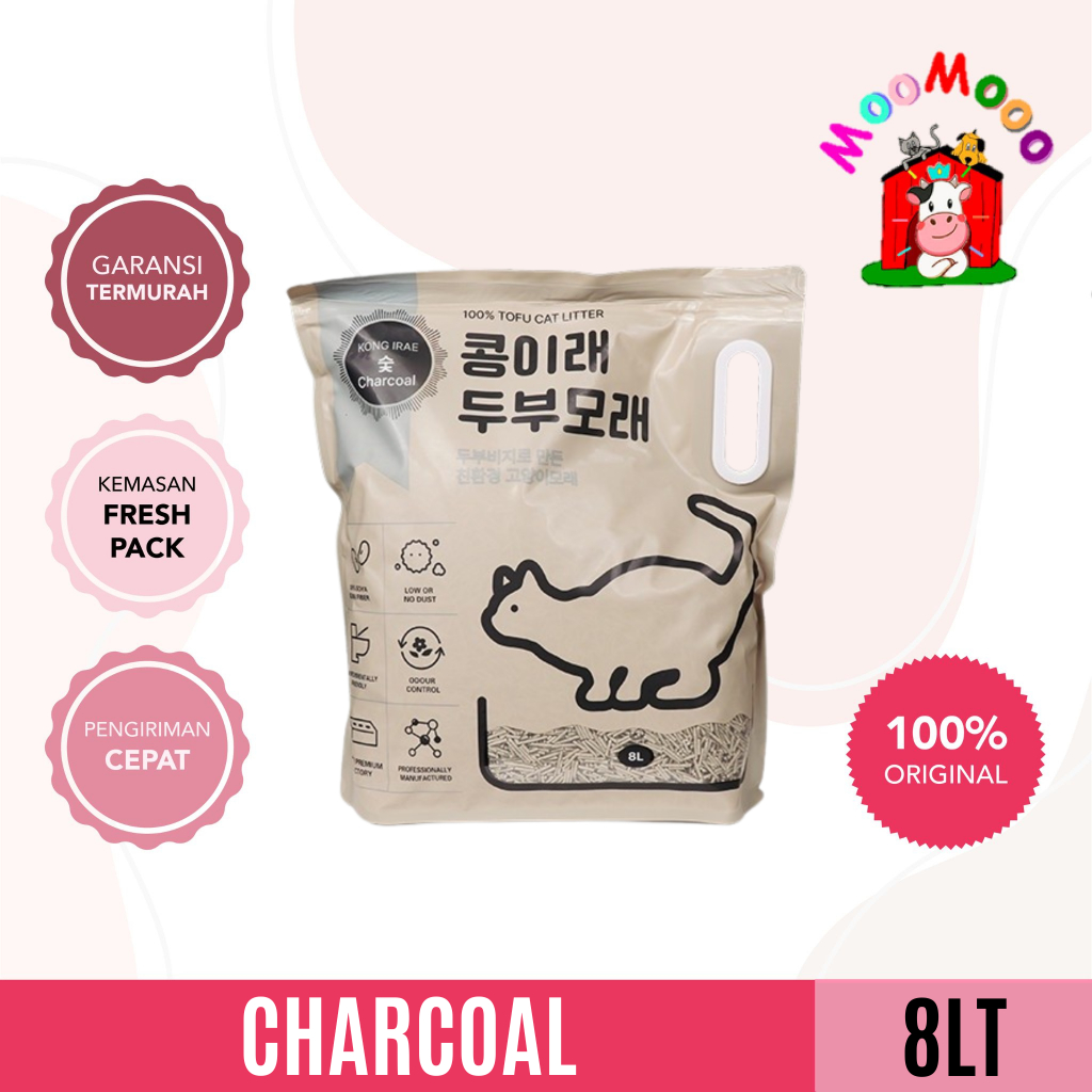 Kong Irae Tofu Clump 8 Liter - Pasir Kucing Kongirae 8L Charcoal