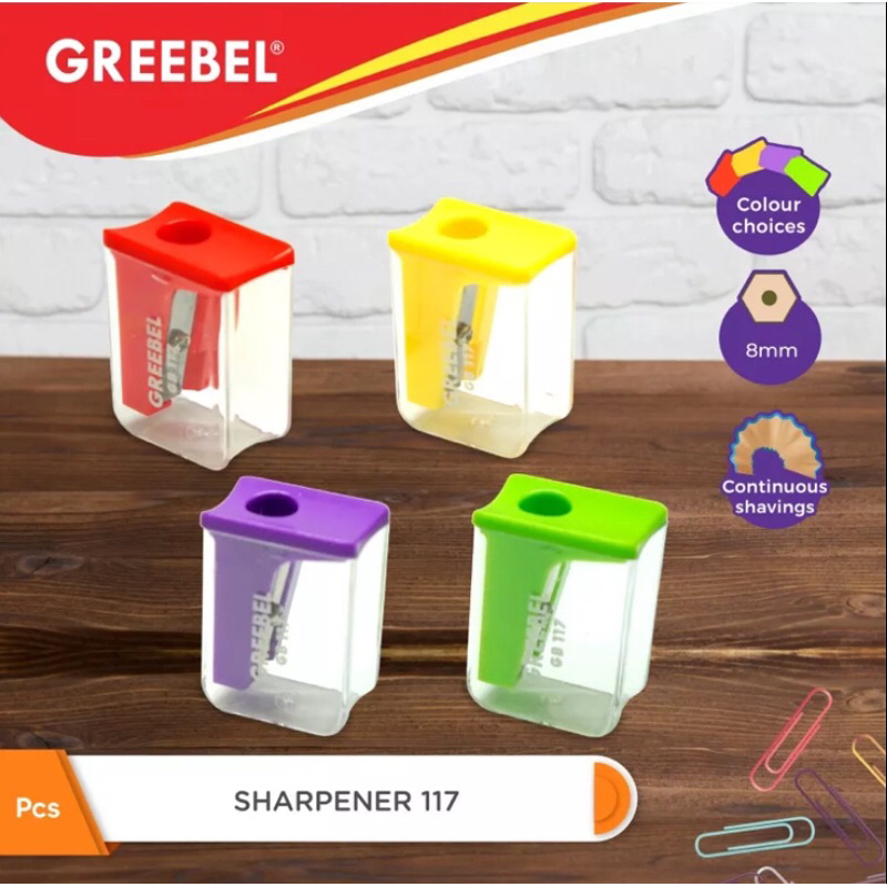 

GREEBLE Serutan Rautan Mini Kecil warna warni anak sekolah ( SHARPENER GB 117 )