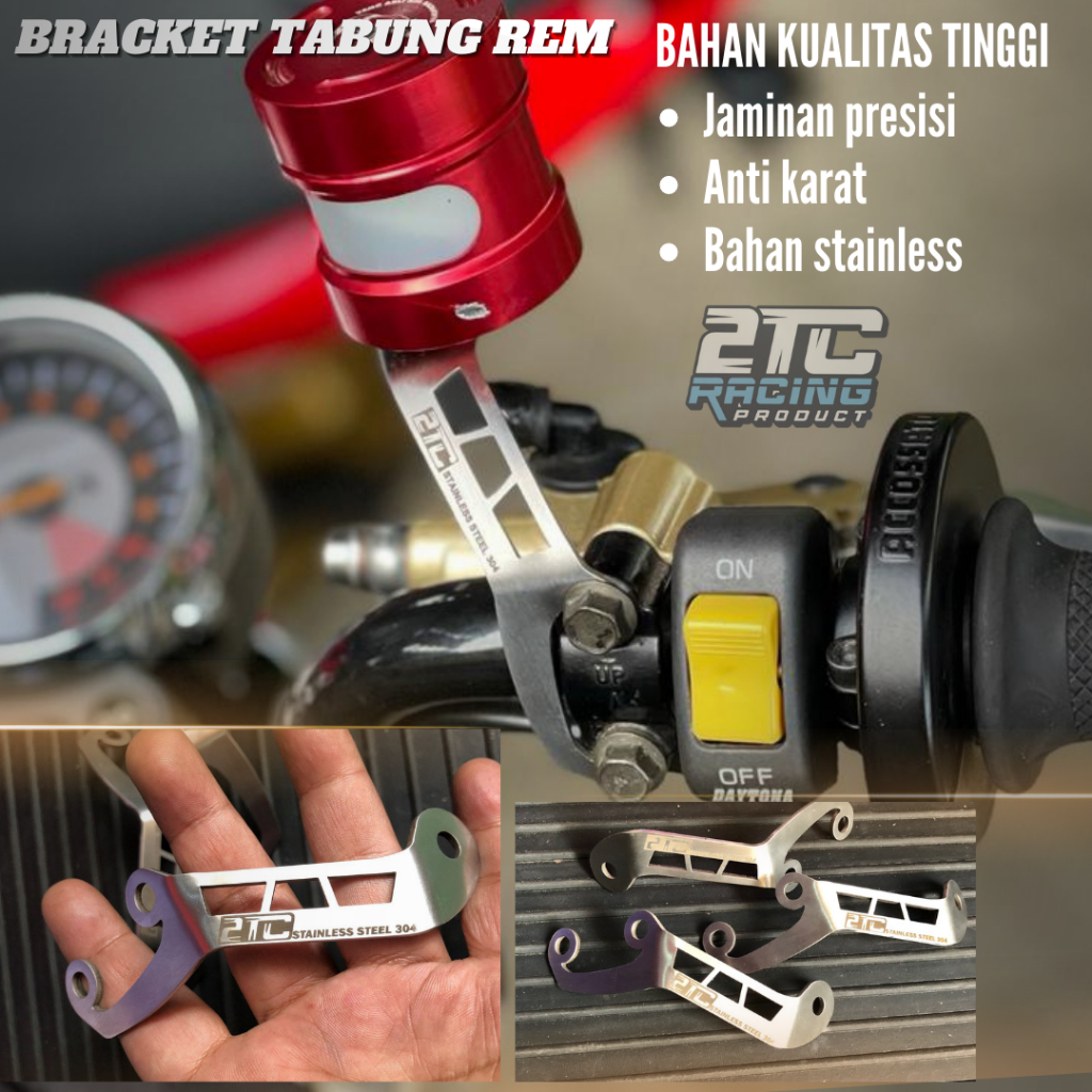 Bracket Tabung Minyak Rem UNIVERSAL Bracket Tabung Minyak Rem Stainless Steel / Dudukan Master Fluid Tank UNIVERSAL Semua Motor