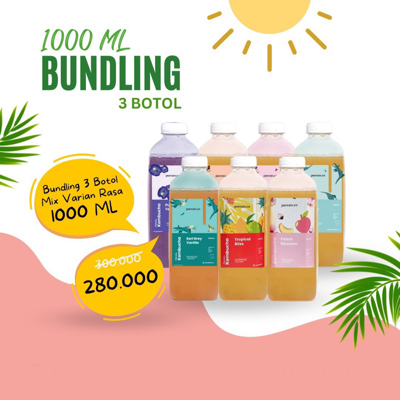 

Bundling Kombucha Pureats 3 Botol 1000ml