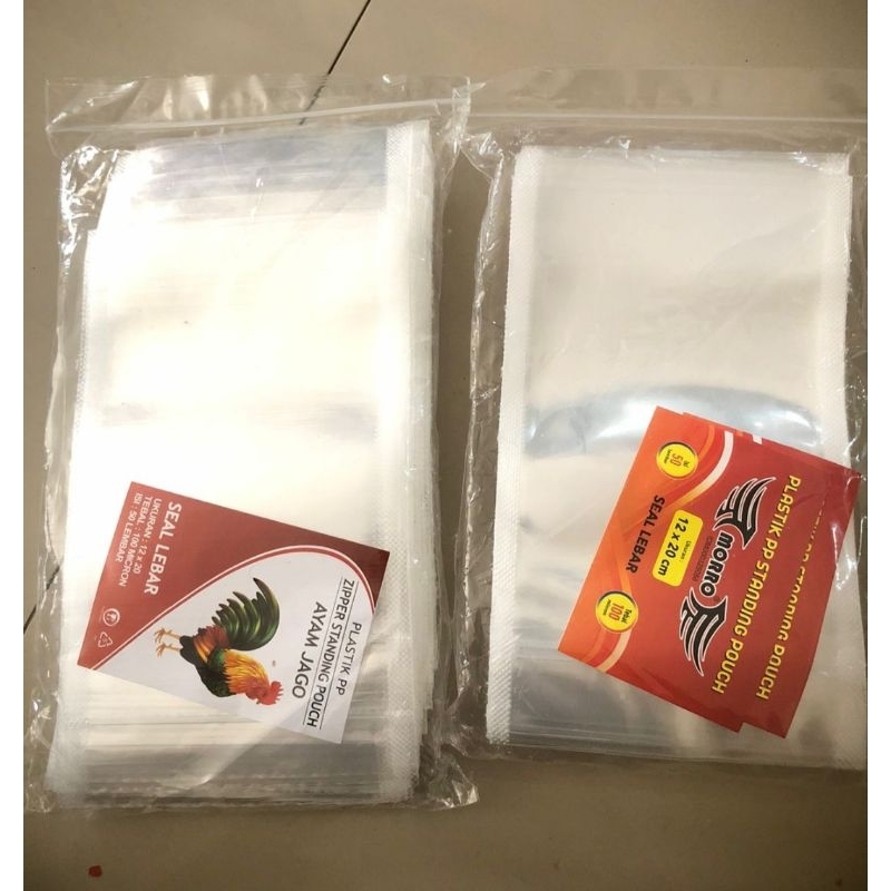 1 PACK PLASTIK STANDING POUCH 12 X 20CM ( ISI 50PCS) ZIPLOCK
