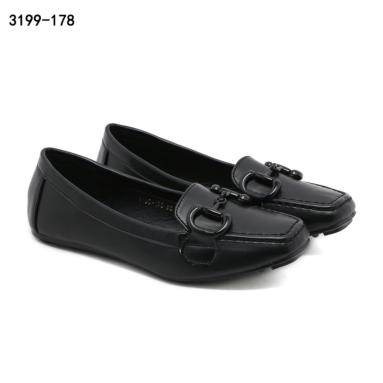 gc 3199-178 Leather Horsebit Loafer Flat Shoes