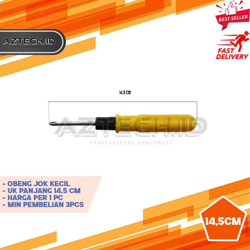 Obeng bolak balik jok motor 14,5cm