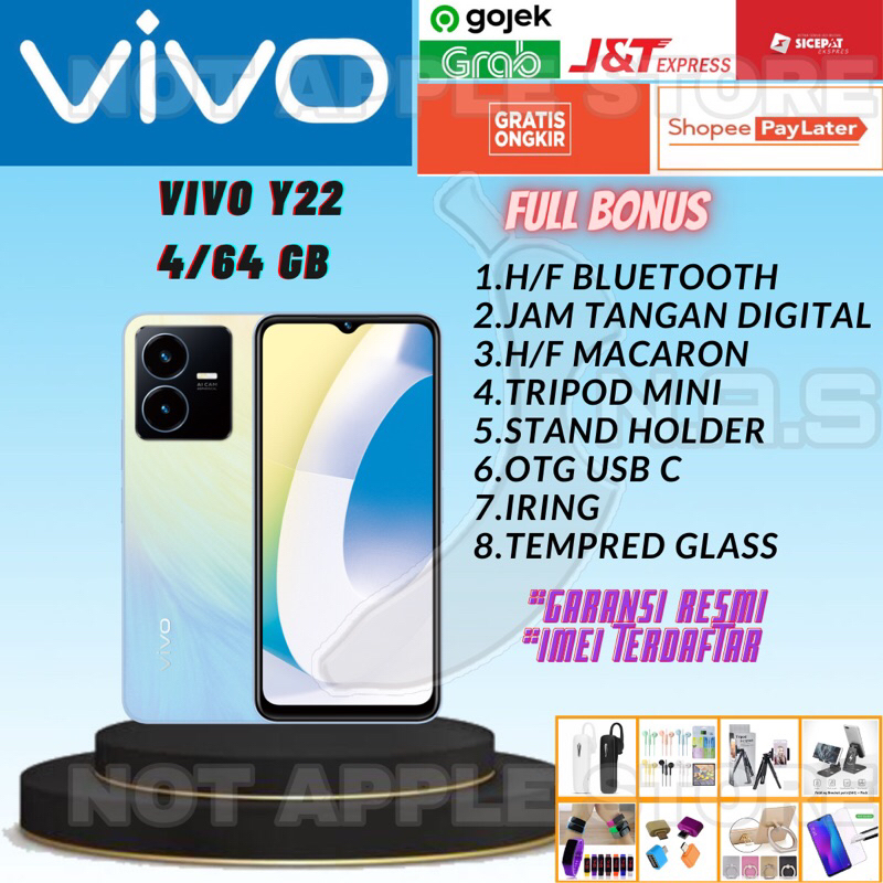 VIVO Y22 RAM 4/64GB NEW BARU GARANSI RESMI