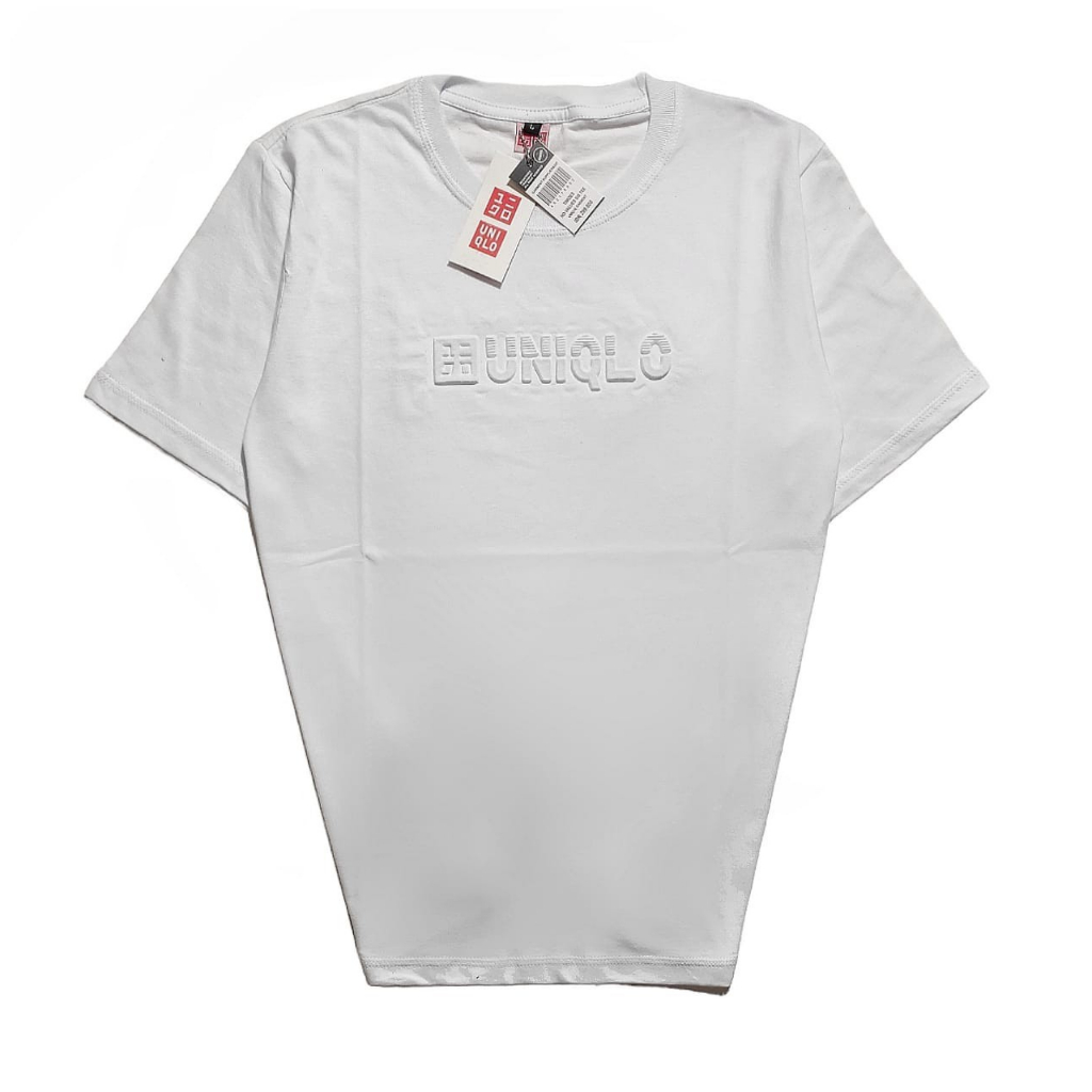 T-Shirt Uniqlo Embos l Kaos Uniqlo Sablon Timbul Navi Premium Quality