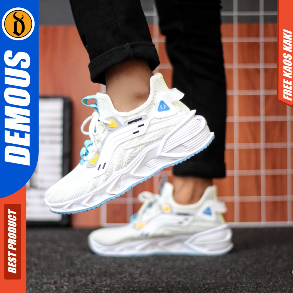 DEMOUS Sepatu Pria Sneakers Pria Trendi Kekinian Style Casual &amp; Modis Sneakers Hangout Fashionable