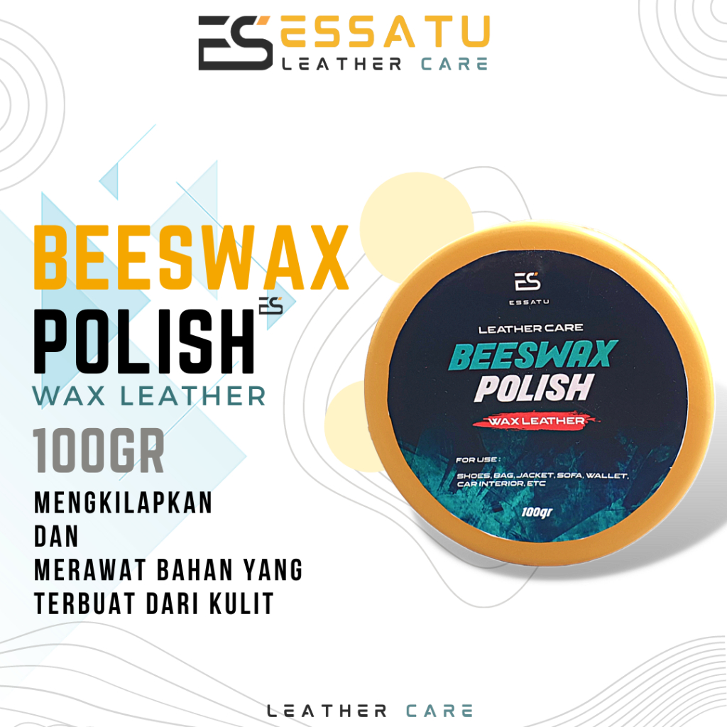 Essatu Beeswax Polish Pelembut Bahan Kulit dan Sintetis Tas Jaket kulit Dompet dan Sepatu Leather Balsam dan prosoft 100 GR