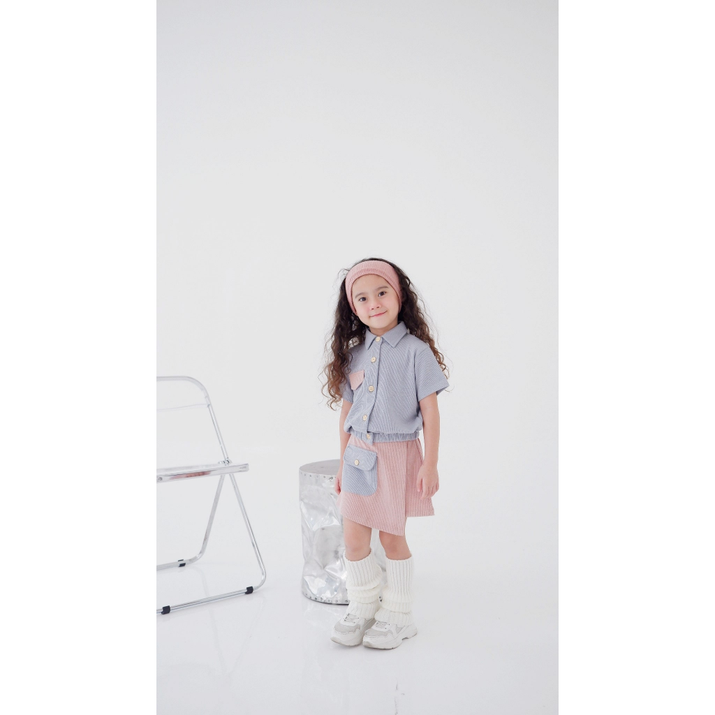 Yameena.kids Ameera Collar Tee Atasan Anak  Kaos Lengan Pendek Anak