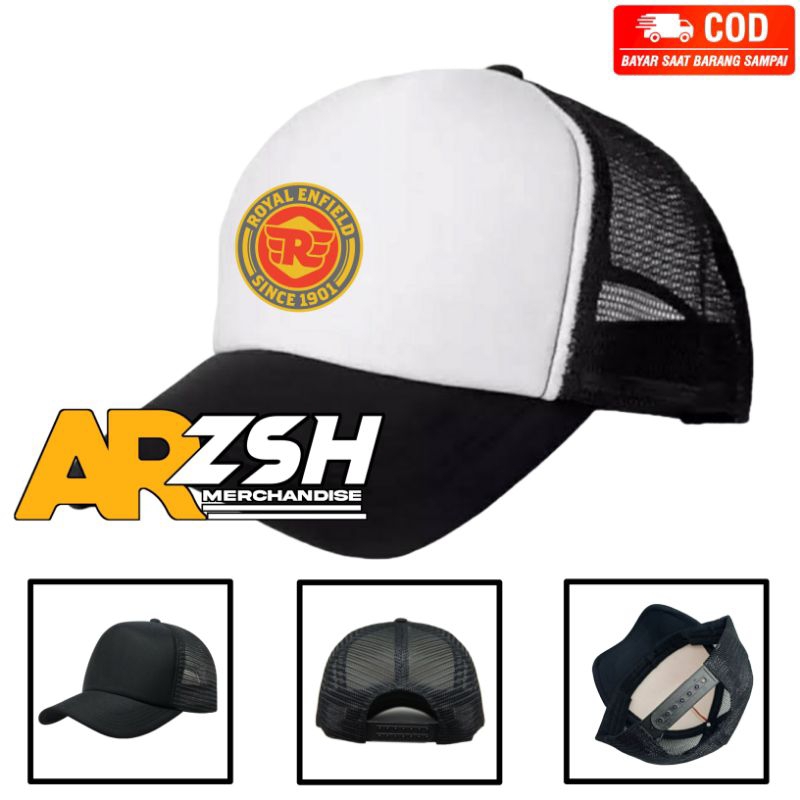 Topi Royal Enfield Trucker Jaring/Topi Pria/Topi Trucker Jaring Rpyal Enfield