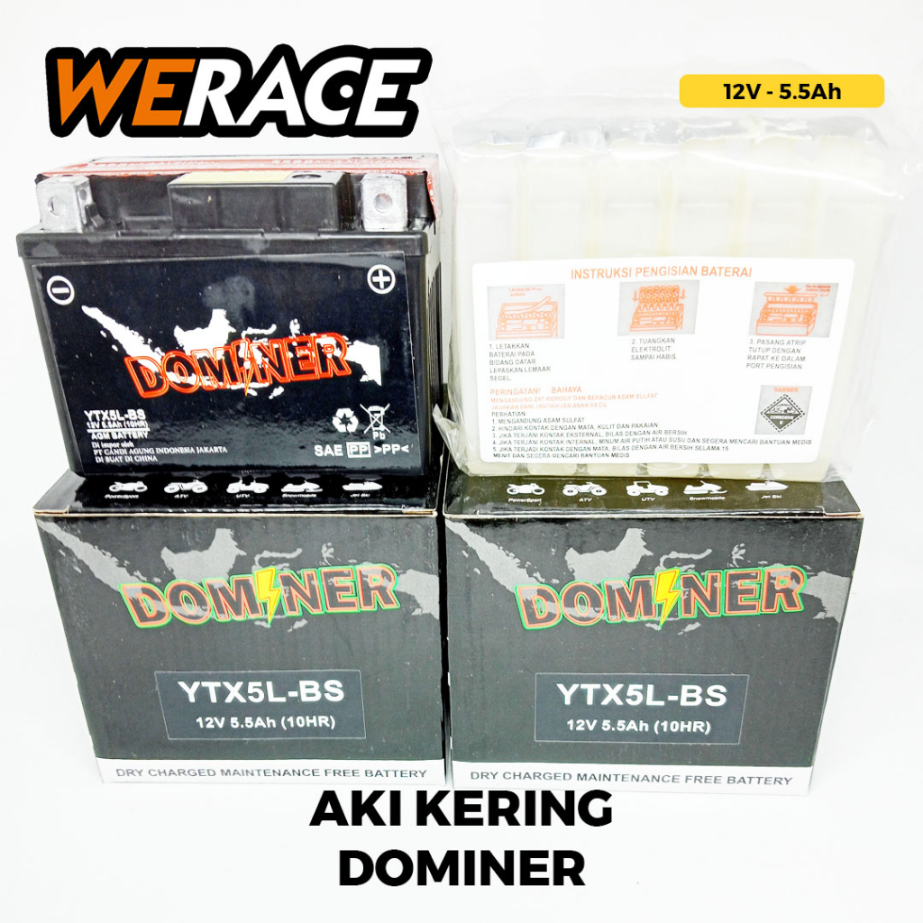 [DOMINER] aki kering dominer gtz5s/aki kering karisma beat vario mio vixion Fino Murah/aki kering dominer YTX5L