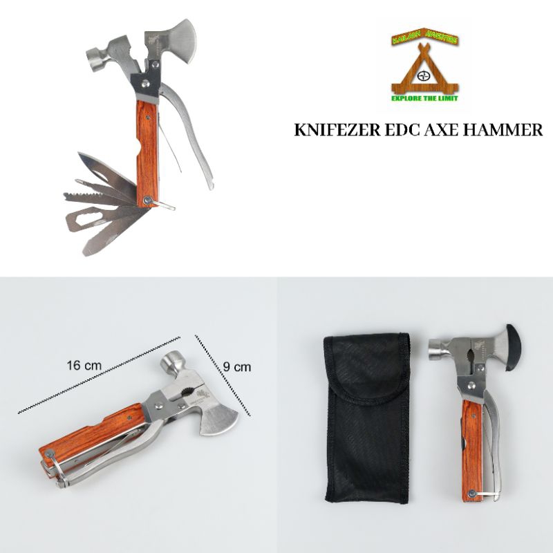 Knifezer multiuse Edc Axe hammer palu kapak portable survival tools