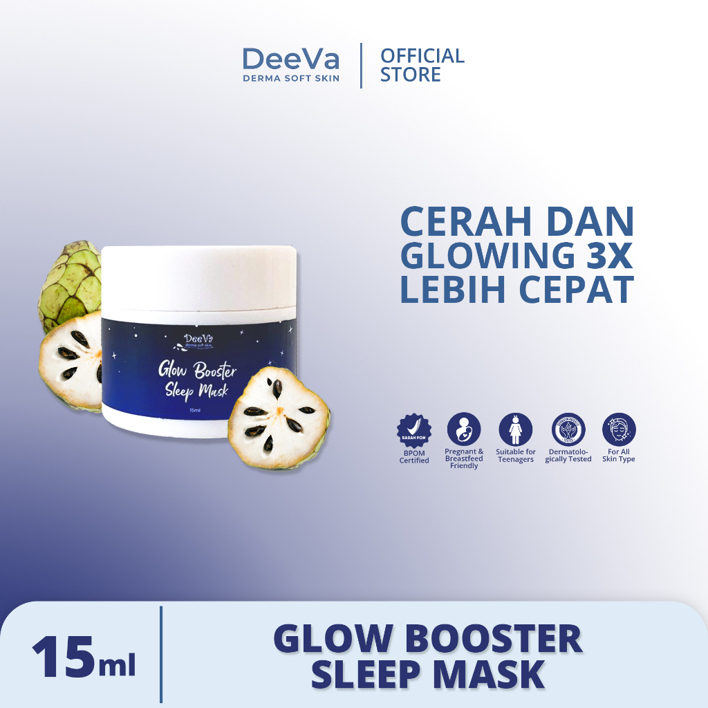 DeeVa Derma Soft Skin - Glow Booster Sleep Mask ( sleeping mask / moisturizer / pelembap)