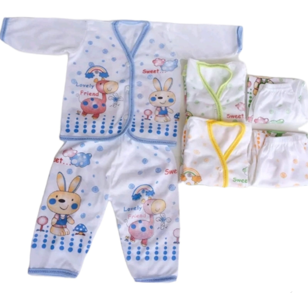 Setelan Lengan Panjang Bayi Baru Lahir Murah Motif hewan/karakter Lokal