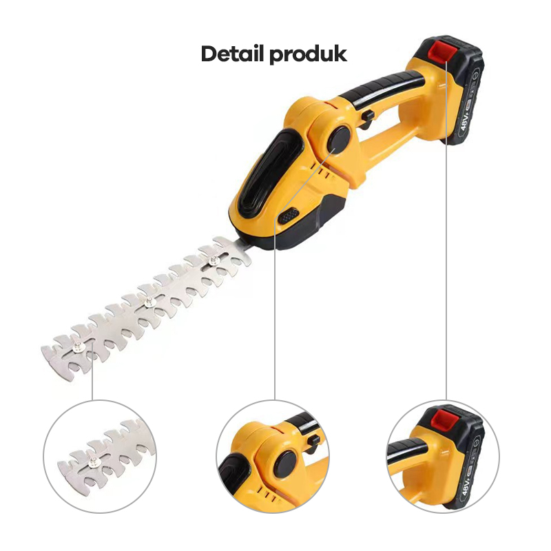 Bonkyo Gunting Rumput Tanpa Kabel | Pemotong Rumput Pemangkas Semak | Shrubber Handheld Hedge Trimmer Hedge Shears, 2-in-1 Electric Hand Held Grass Shear untuk Taman Lawn