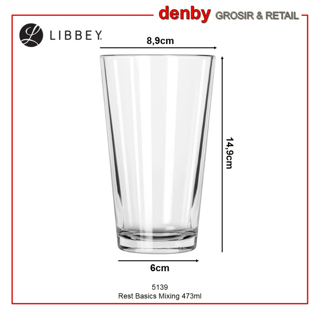 Libbey Gelas 5139 Mixing Glass Duratuff 473ml
