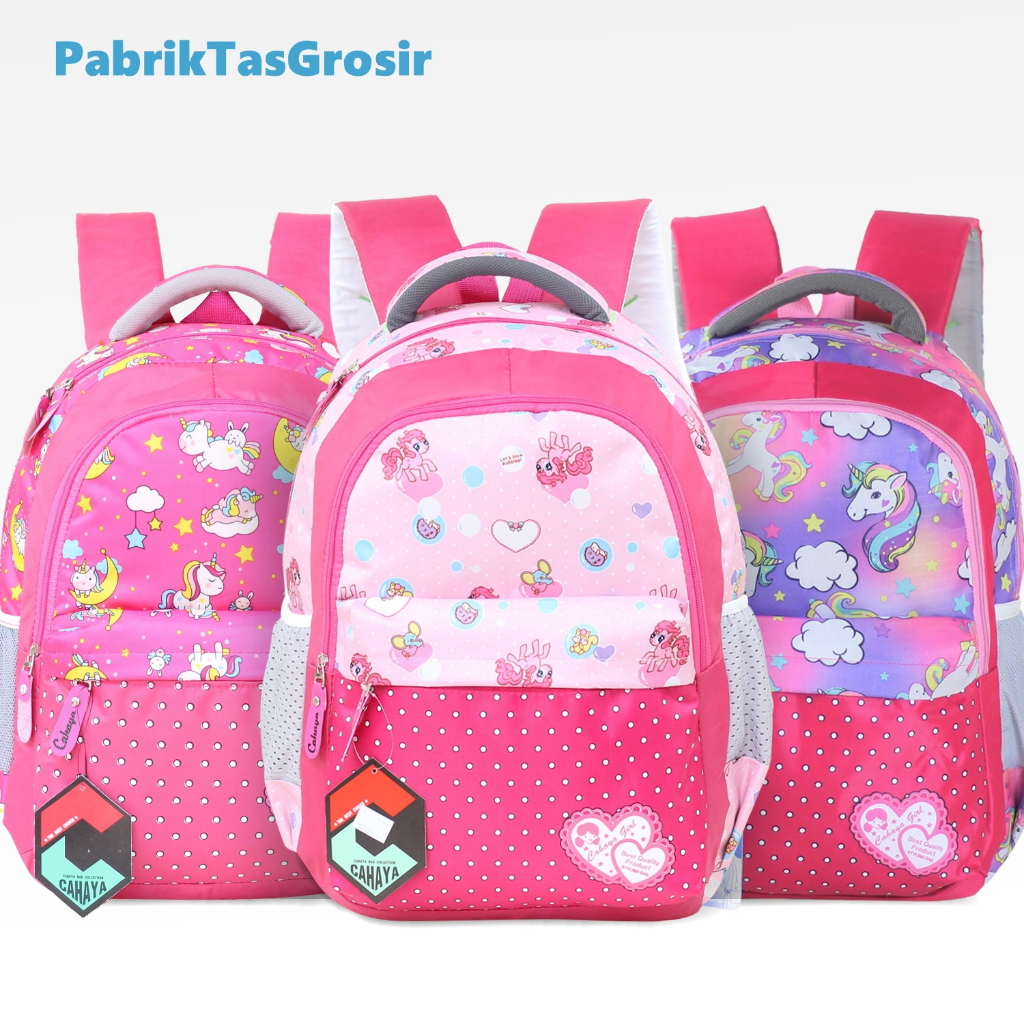 Tas Cewek Lucu Fashionable SD SMP TERMURAH Karakter Little Pony Pink Berkualitas Ransel Gendong Anak Tas Anak Perempuan Cahaya Unicorn Backpack Impor Kualitas Bagus Kuat Awet Tahan Lama Tas Ngaji Piknik Les TPA TPQ