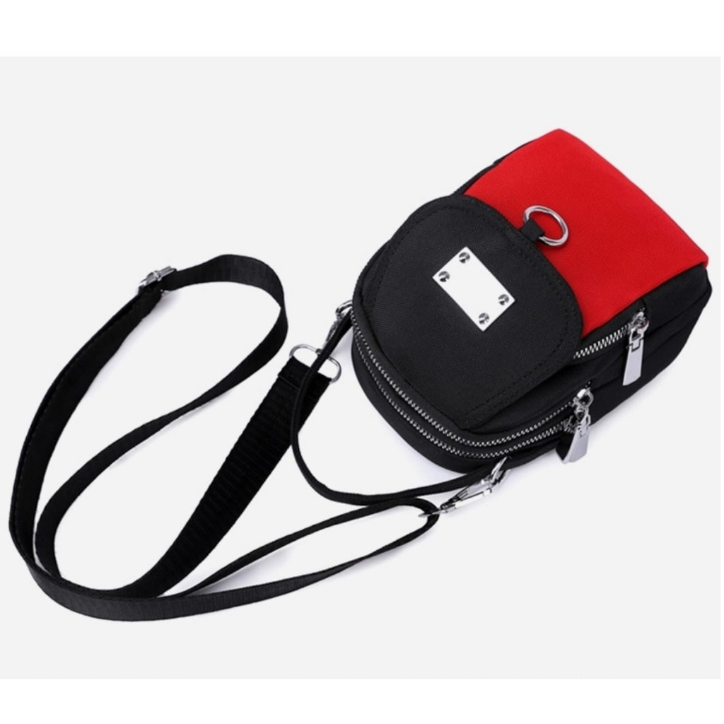 TAS SELEMPANG WANITA IMPORT KANVAS PREMIUM HITAM ELECNA TA816B5 MINI SLINGBAG KOREA SHOULDER BAG BAHU CEWEK REMAJA MURAH KEKINIAN SIMPLE CASUAL BRANDED BATAM FASHION LUCU