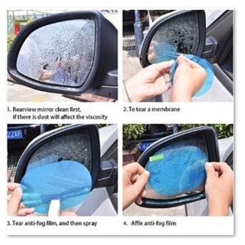 Kaca Film Bentuk Oval Besar Anti Fog Anti Embun Hujan Pelindung Spion Mobil Waterproof [MF]