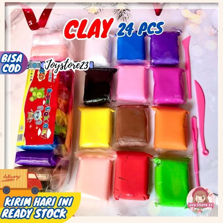 CLAY ISI 12/MAINAN EDUKASI/ SOFT CLAY WARNA WARNI