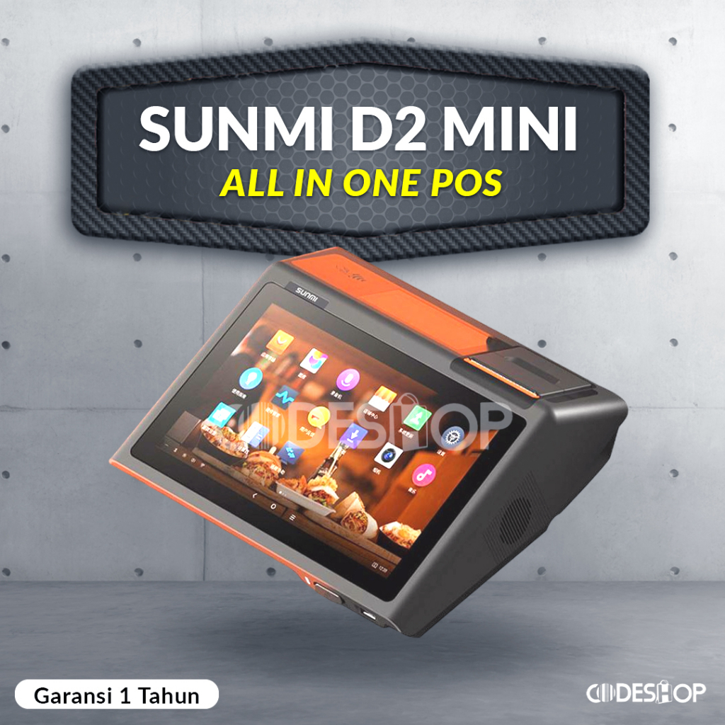 Mini Mesin Kasir All in One POS SUNMI D2 Android Dual Display
