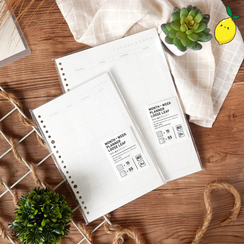 

Kertas Refill Binder Panmomo Monthly and Weekly Planner Loose Leaf