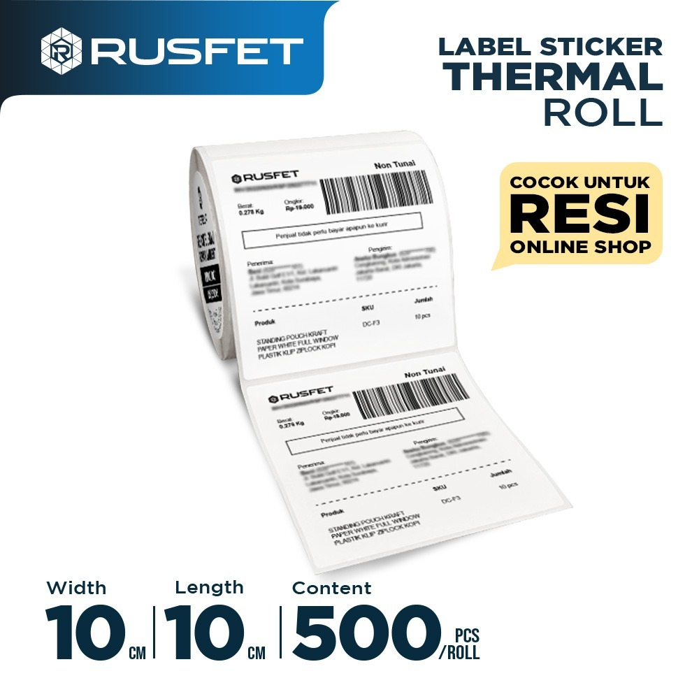 

HJK Stiker Thermal Label Barcode / Label Resi 100 x 100mm Resi Thermal