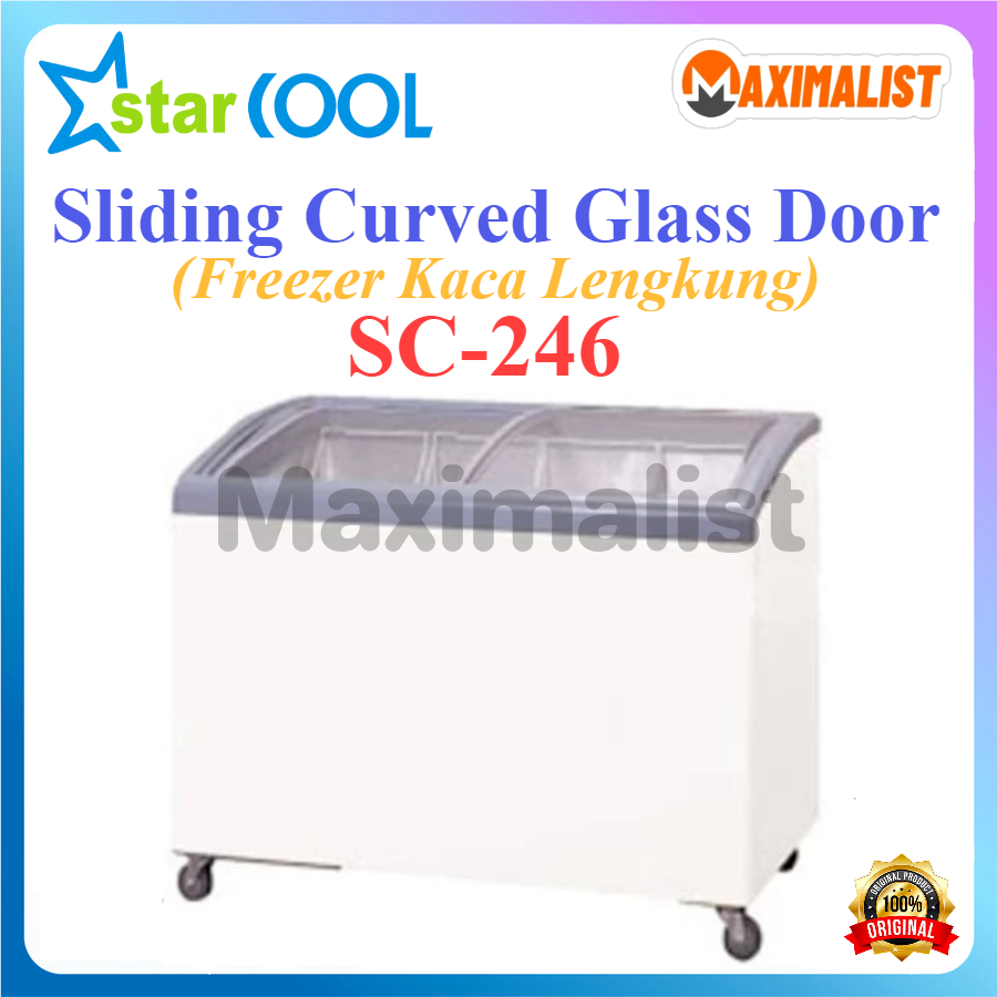 STARCOOL SC-246 Sliding Curved Glass Freezer - Freezer Kaca Lengkung / STARCOOL SC-326 Sliding Curved Glass Freezer - Freezer Kaca Lengkung / Freezer Kaca Pembeku / Freezer Box / Freezer Kaca Geser / Freezer Kaca Sliding