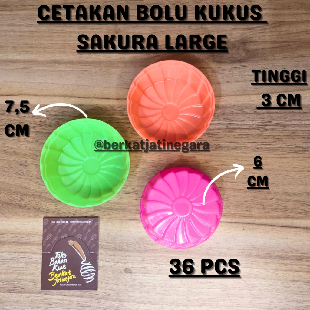 CETAKAN KUE KUKUS SAKURA LARGE / CETAKAN KUE KUKUS PLASTIK / 36 PCS