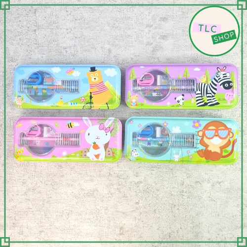 

Kotak Pensil Kaleng 2 Susun Lengkap Dengan Pensil Serutan Penghapus Penggaris / Kotak Pensil Kaleng 2 Susun Full Set