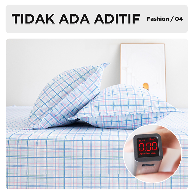 Sprei Aesthetic 160x200 Tempat Tidur Motif Kotak-Kotak Sprei Lembut Bahan Poliester Halus